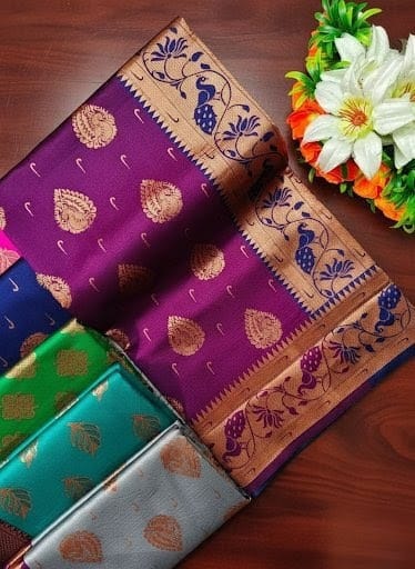 Elegant Purple Silk Blend Saree