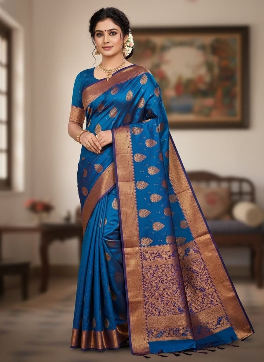 Elegant Purple Silk Blend Saree