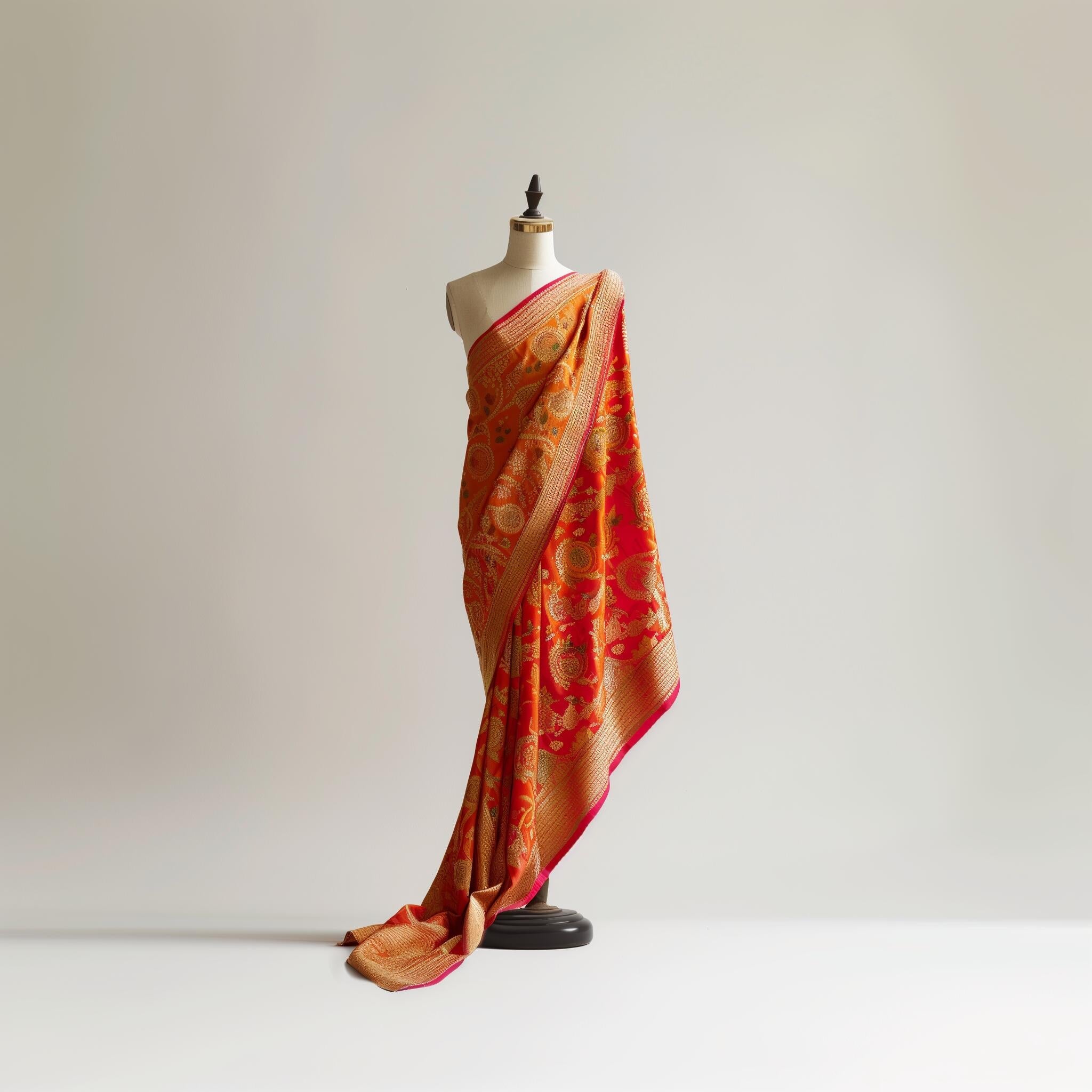 Red & Gold Silk Saree